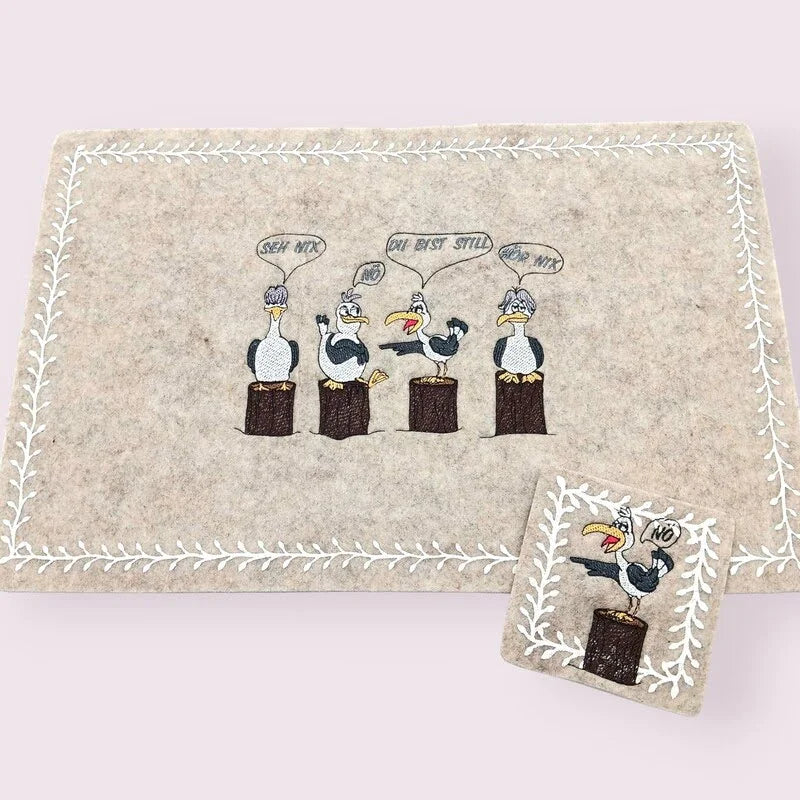 Stickdatei lustige Möwe Carlo and friends von stiXXie by lajana