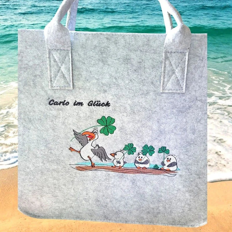 ITH Stickdatei Möwe Carlo im Glück