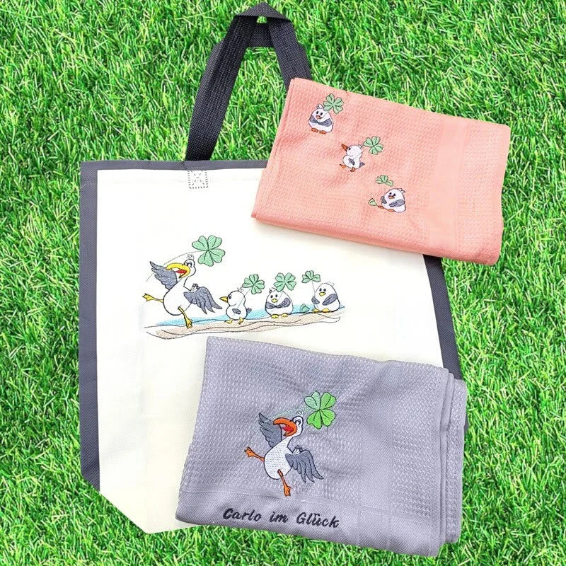 ITH Stickdatei Möwe Carlo im Glück