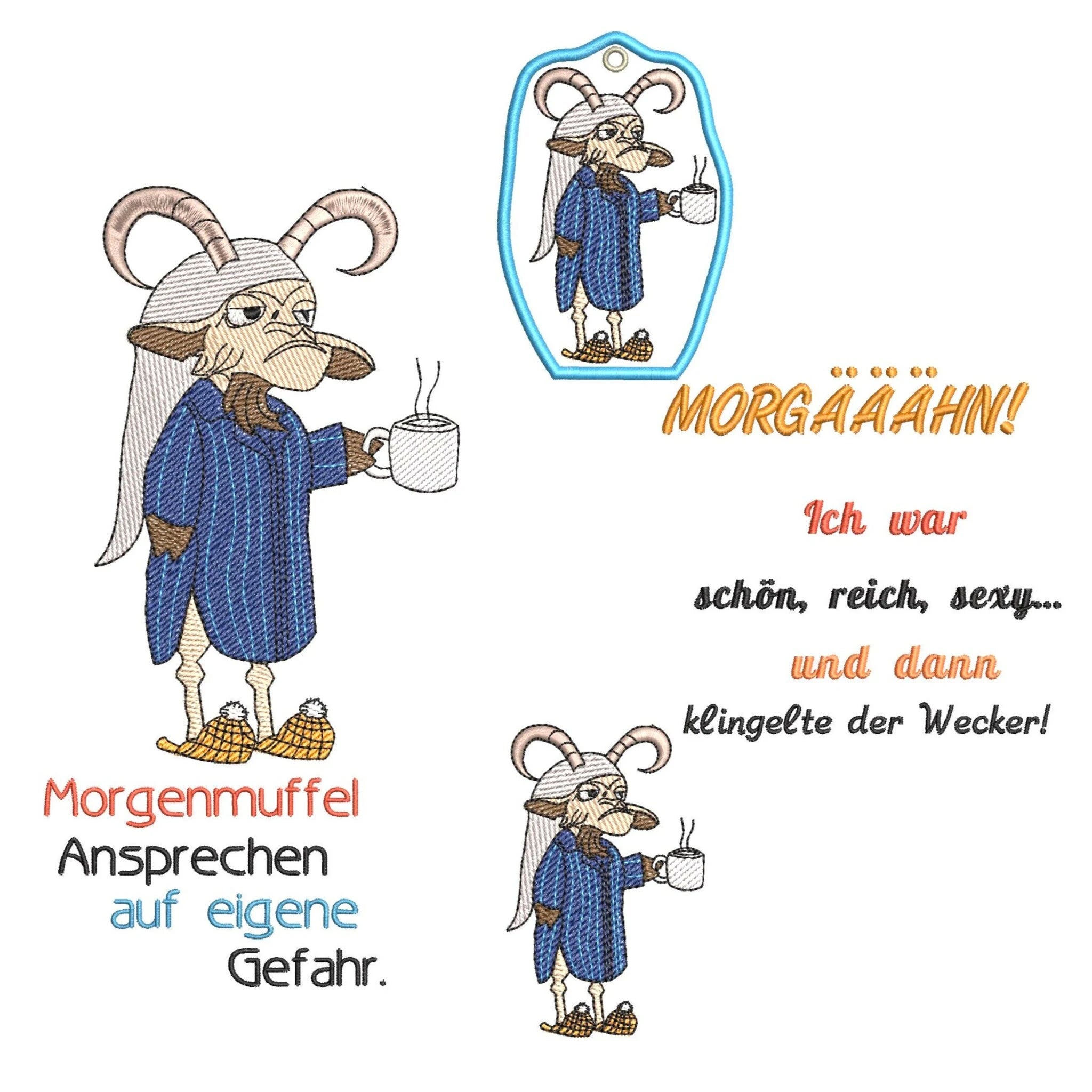 ITH Stickdatei Morgenmuffel(on)