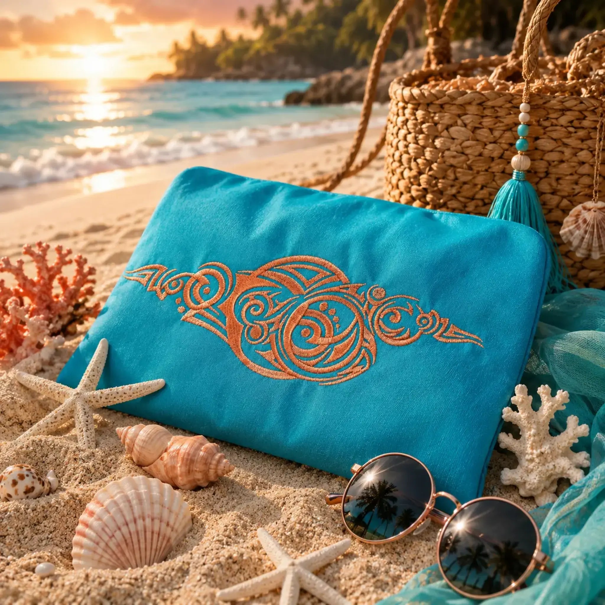 Stickdatei Muschel Tribal – 3 Größen für Sommer & Meer | stiXXie