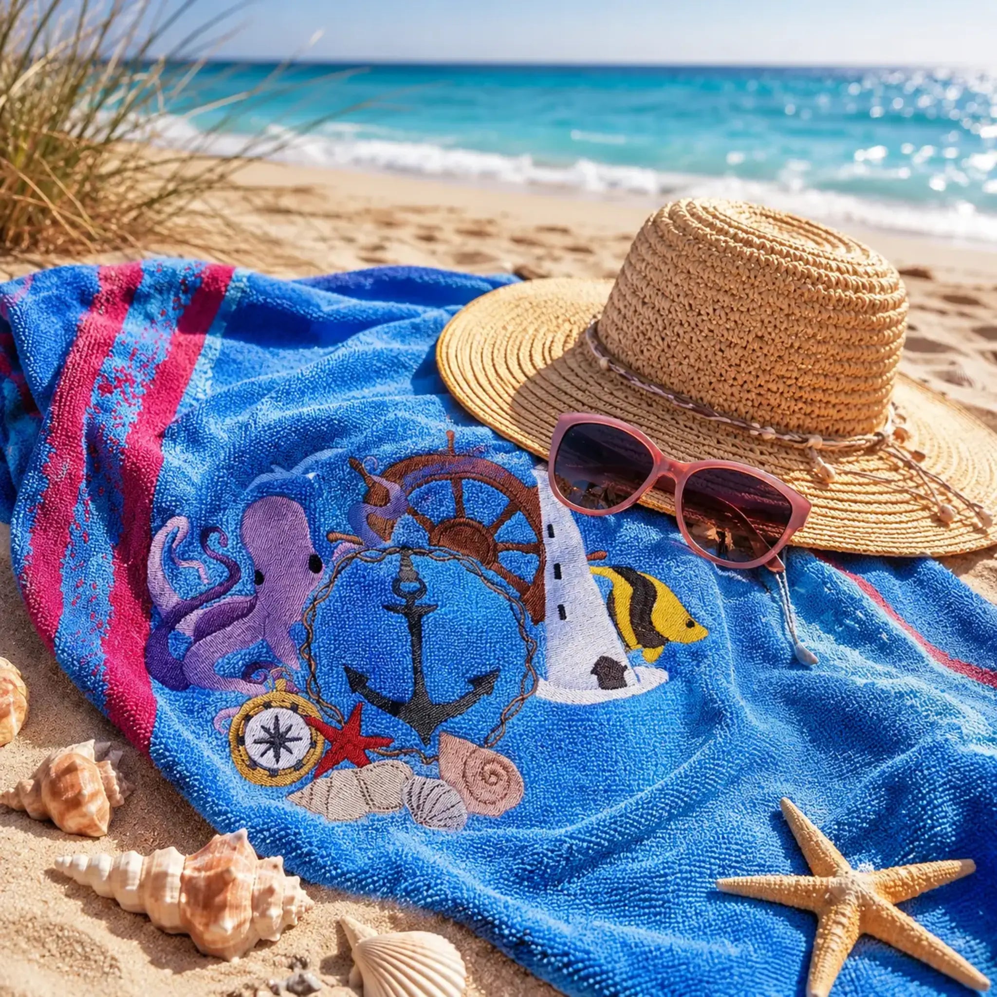 Stickdatei Maritim Nautical – Vintage-Style mit Teilapplikation | stiXXie