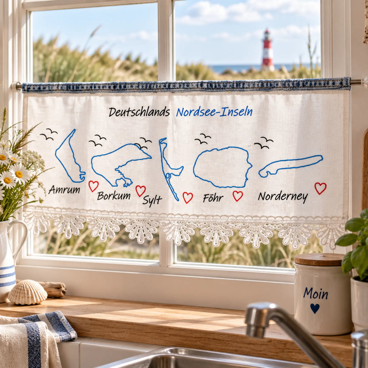 Stickdatei Deutschlands Nordseeinseln â Konturen & Vollstick