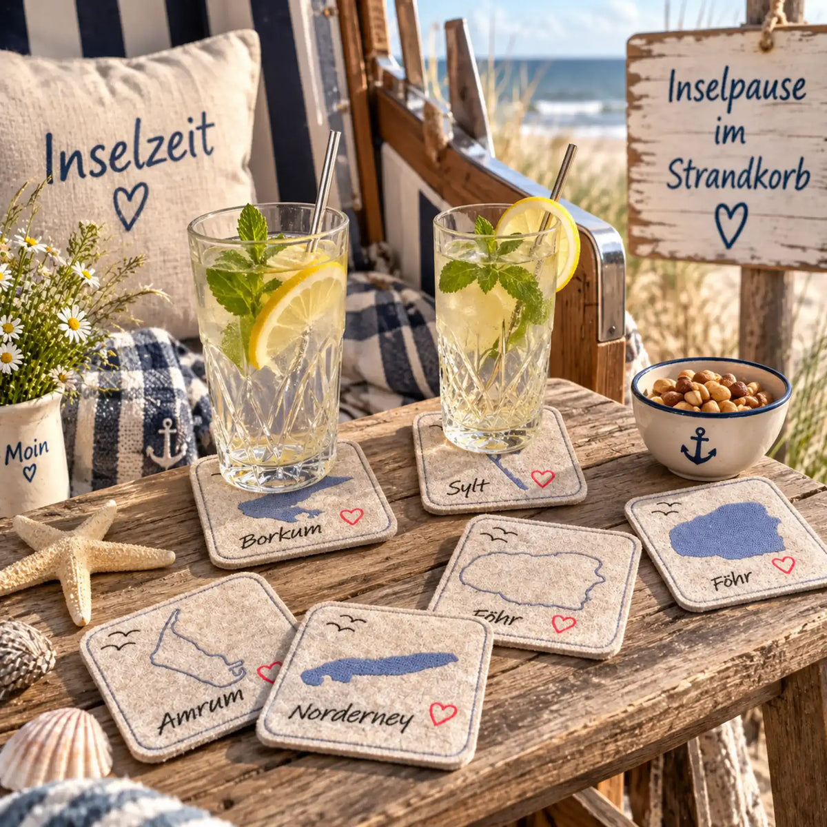 Stickdatei Deutschlands Nordseeinseln â Konturen & Vollstick