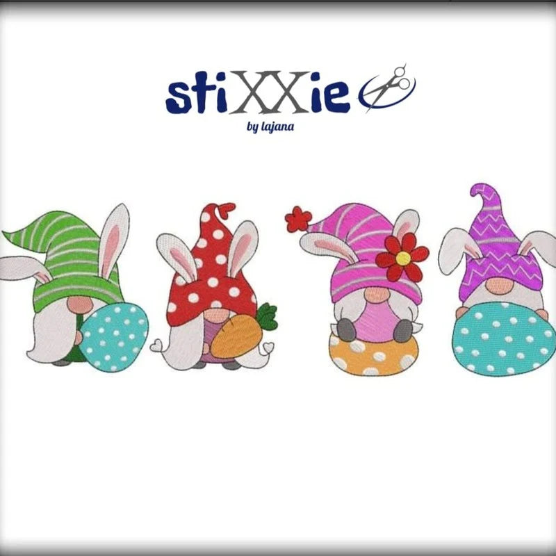 Stickdatei Osterwichtel 4-teilig von stiXXie by lajana