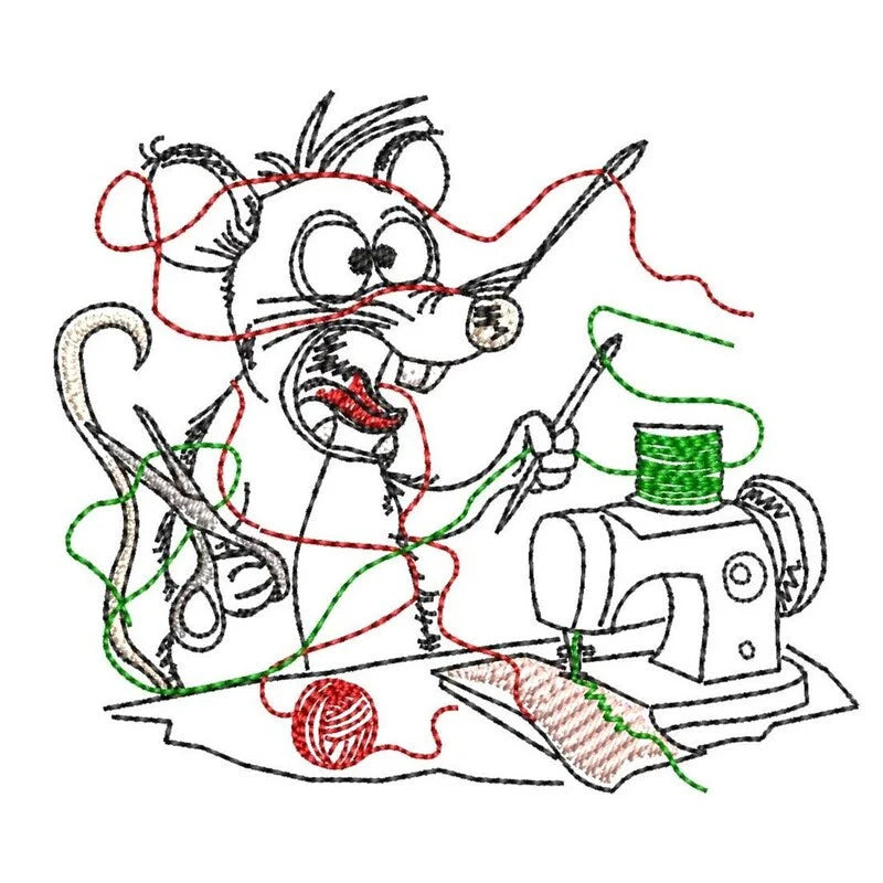 Stickdatei Pech-Ratte