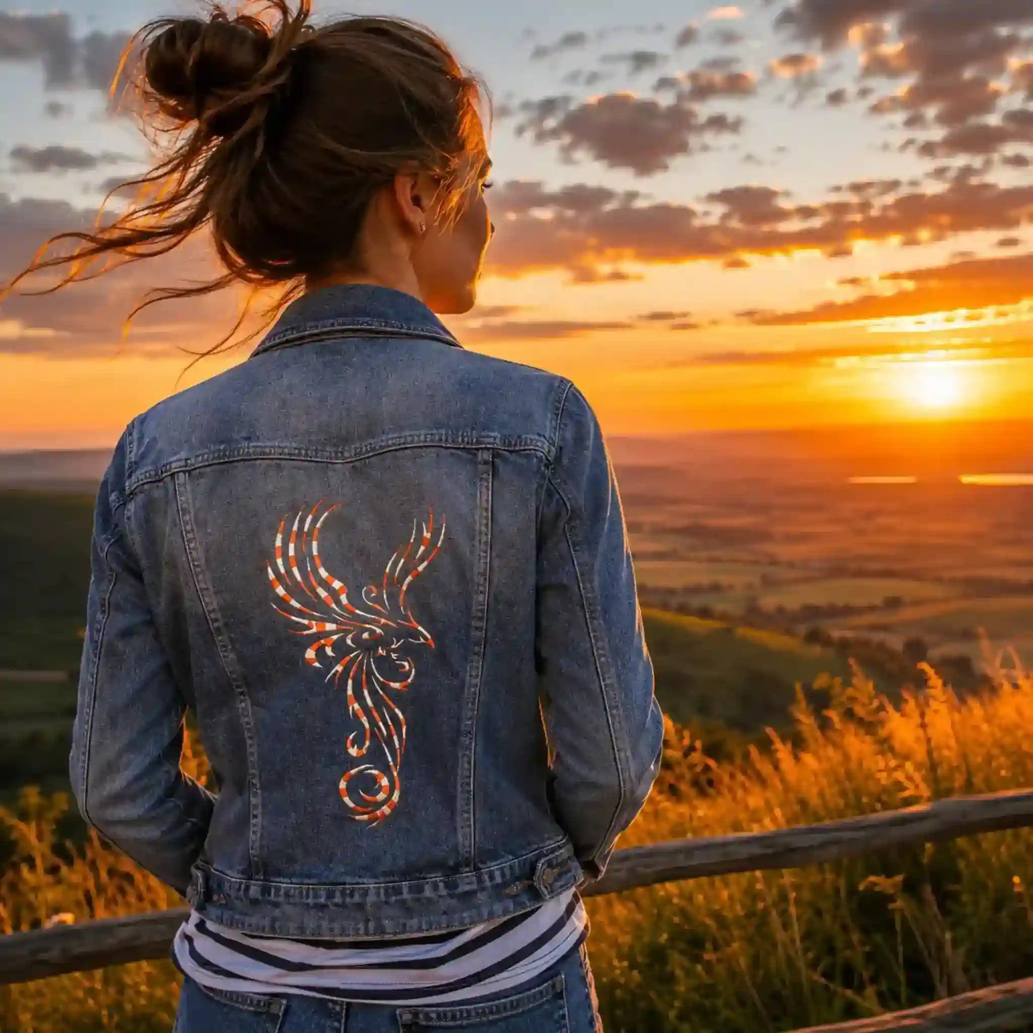 Stickdatei Phoenix Cyrill Tribal – Majestätischer Feuervogel