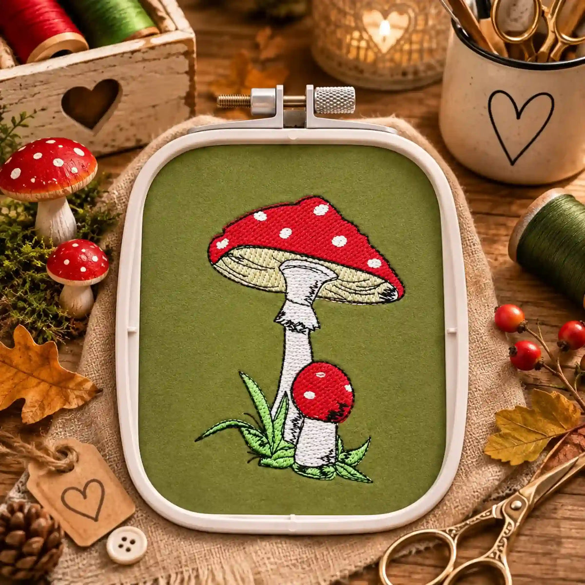 Stickdatei Pilze – Color & Scribble 10x10 cm