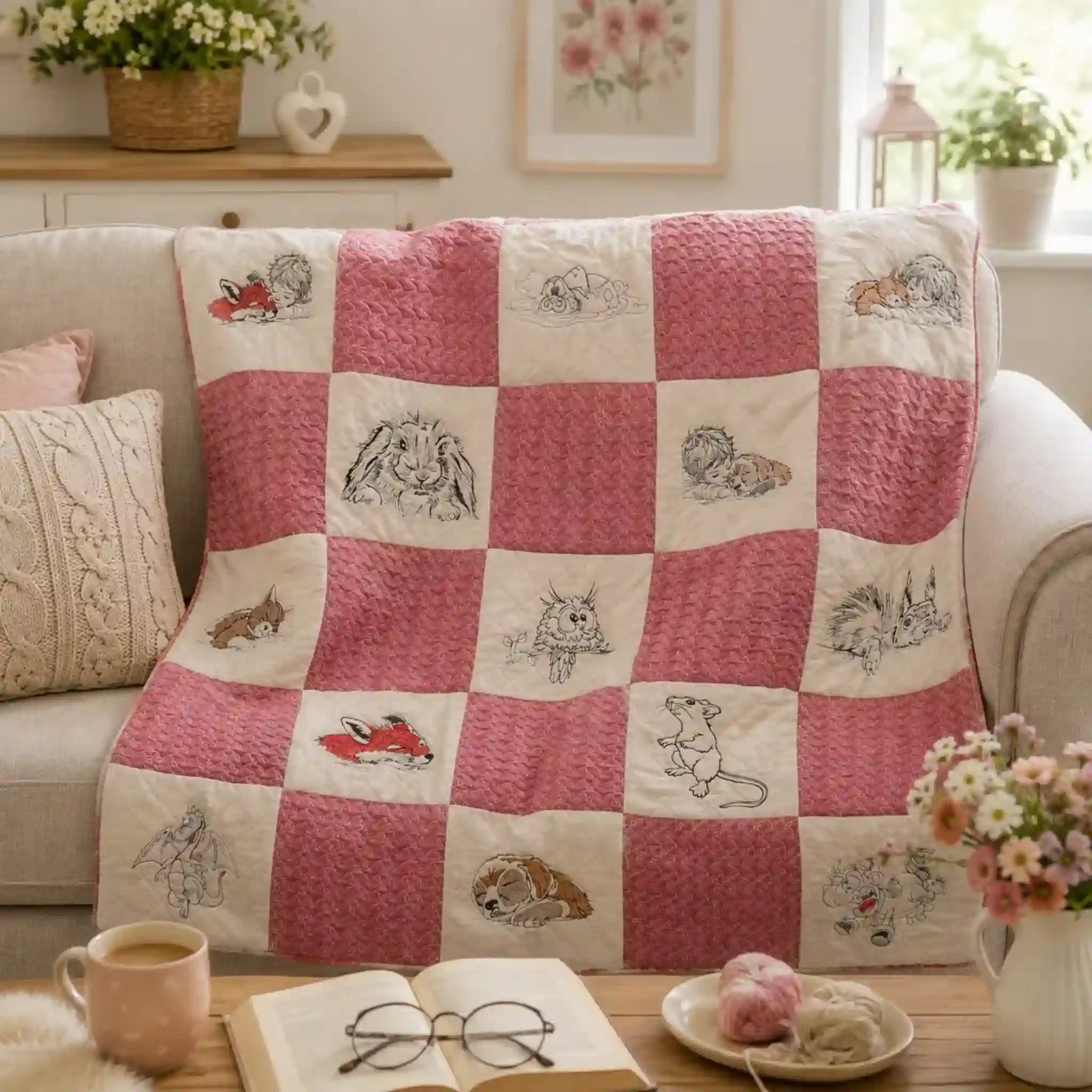 Stickdatei Quilts - 7 Motive plus 1 Blanko