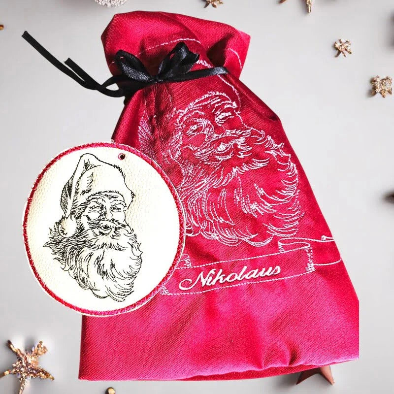 Stickdatei Santa Claus mit Schriftzügen von stiXXie by lajana