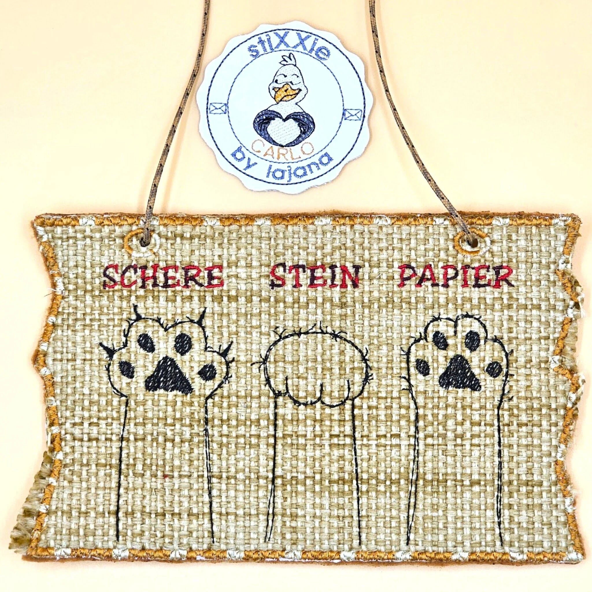 Stickdatei Schere Stein Papier