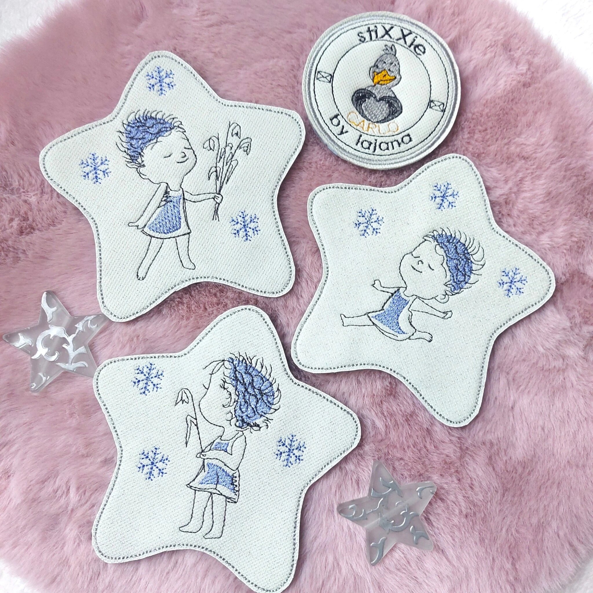 ITH Stickdatei Schneeflocken