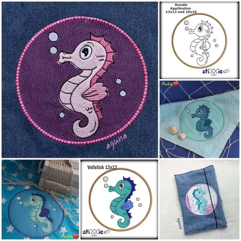 Stickdatei Seepferdchen Set von stiXXie by lajana