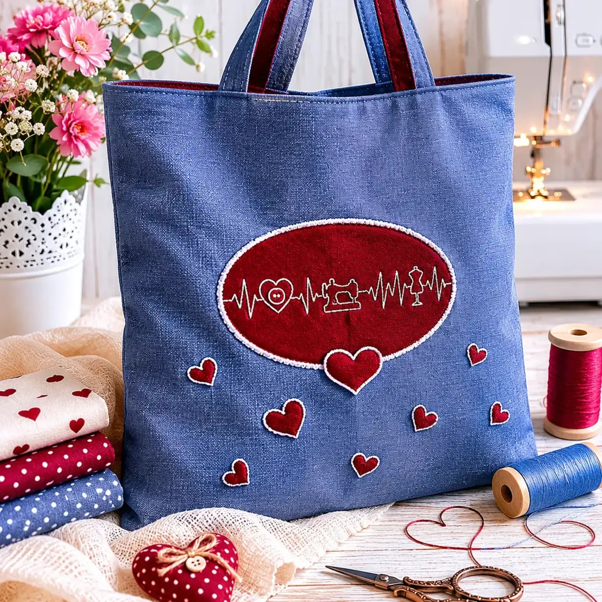 Stickdatei EKG Linien Set