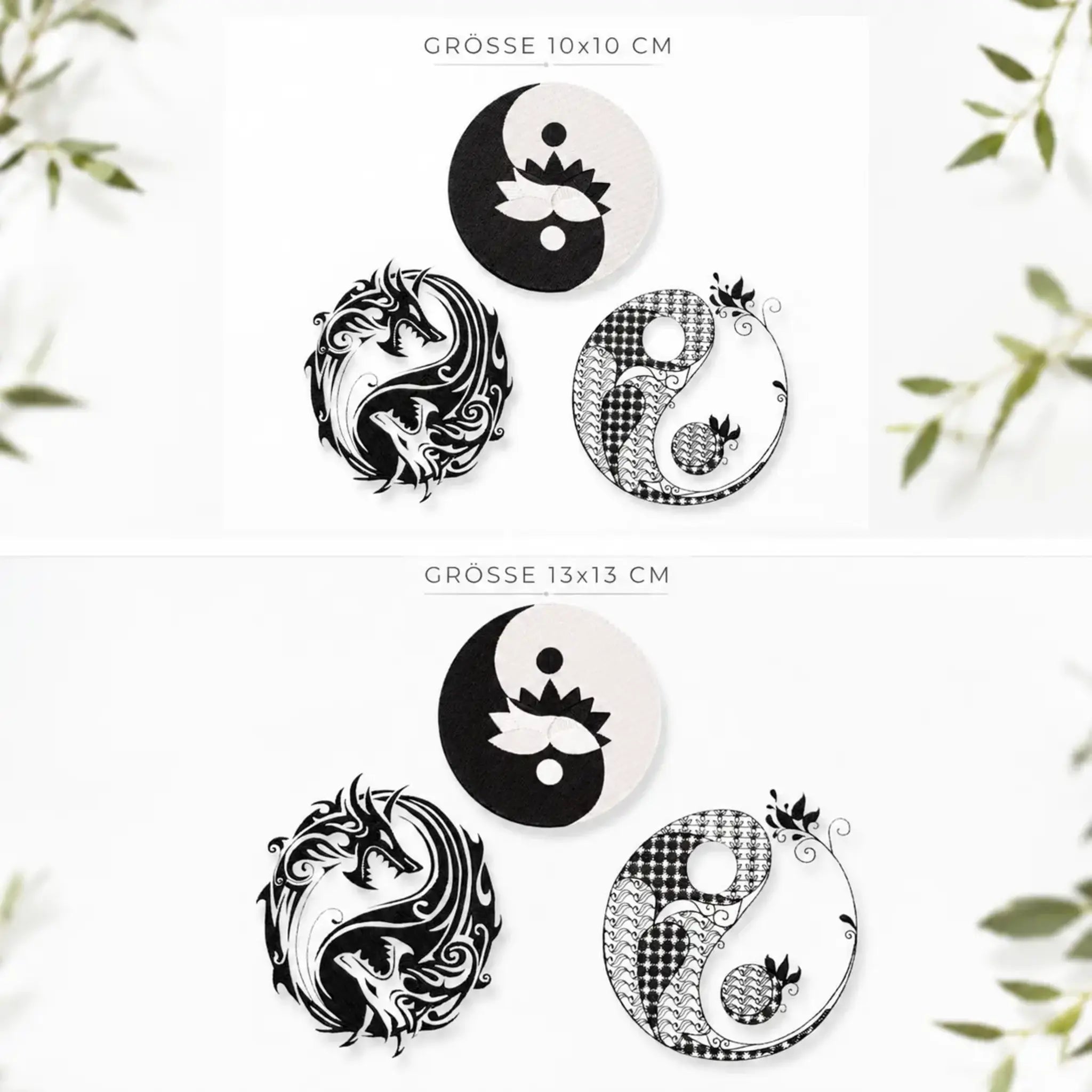 Yin Yang Stickdatei Set â 3 Motive in 10x10 & 13x18 cm