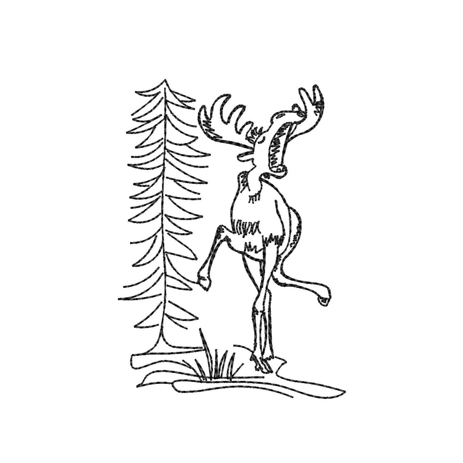 Stickdatei Singender und tanzender Elch