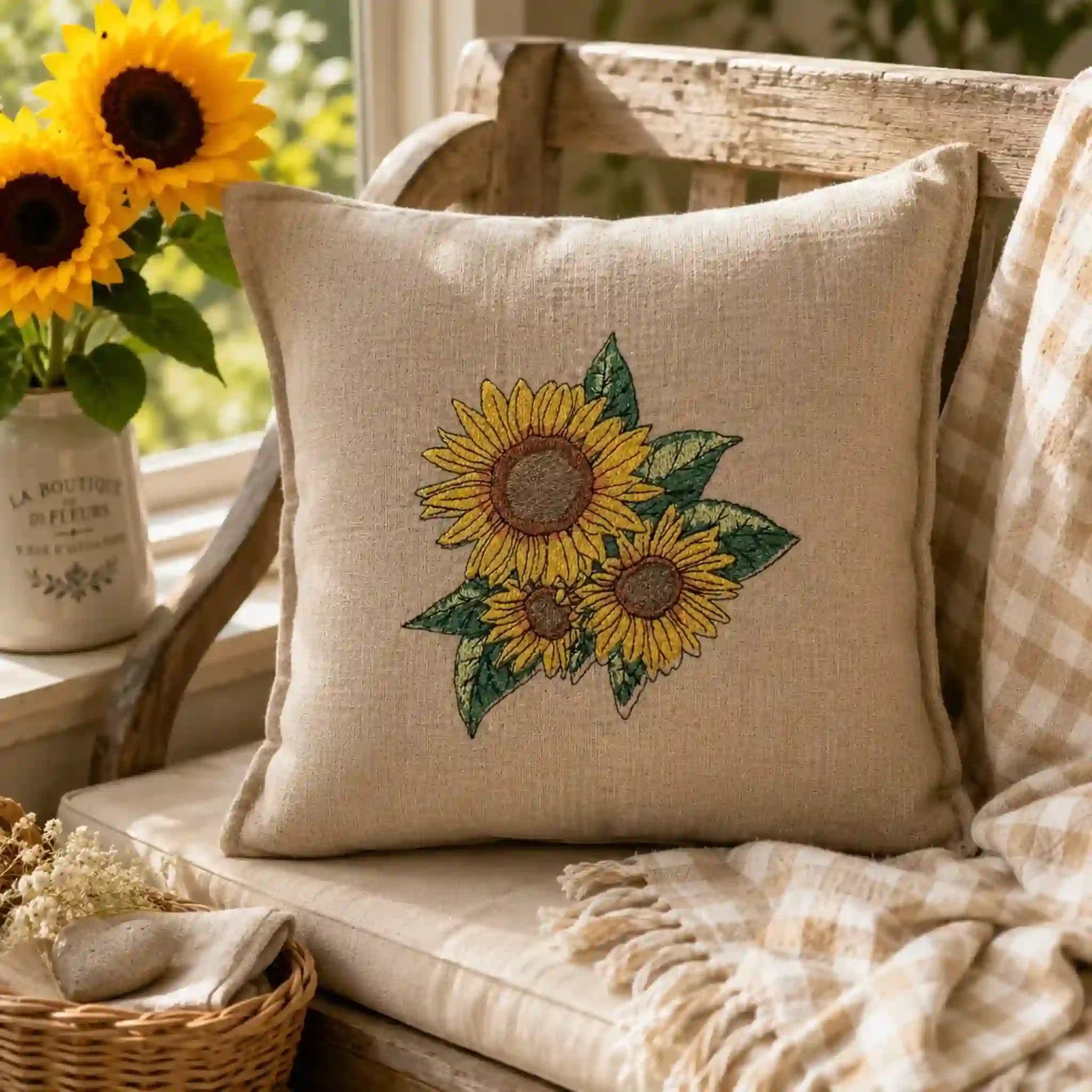 Stickdatei Blumen Sonnenblumen