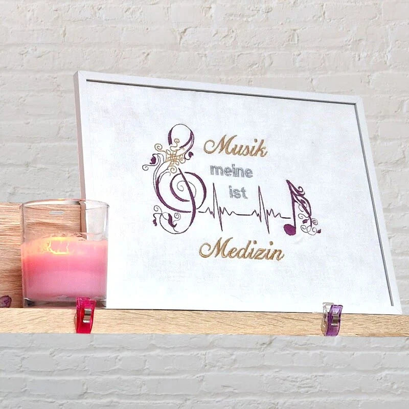 Stickdatei Spruch Musik ist Medizin von stiXXie by lajana