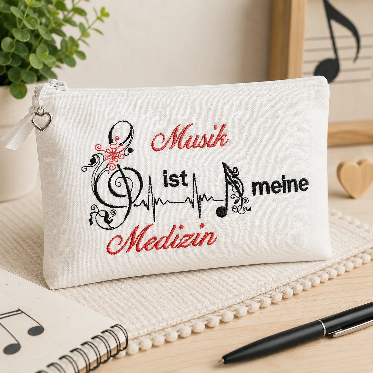 Stickdatei Spruch Musik ist Medizin