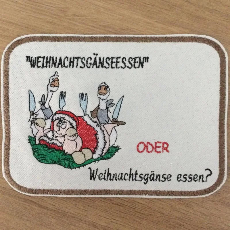 Stickdatei Weihnachtsgänse mit Spruch von stiXXie by lajana