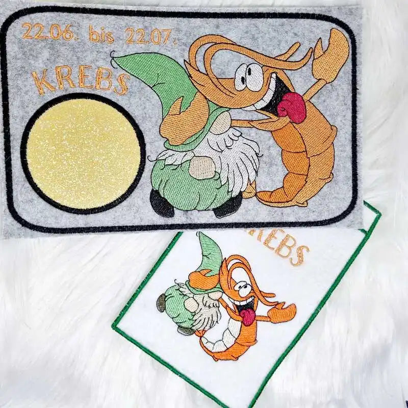 Stickdatei Wichtel Sternzeichen Krebs von stiXXie by lajana