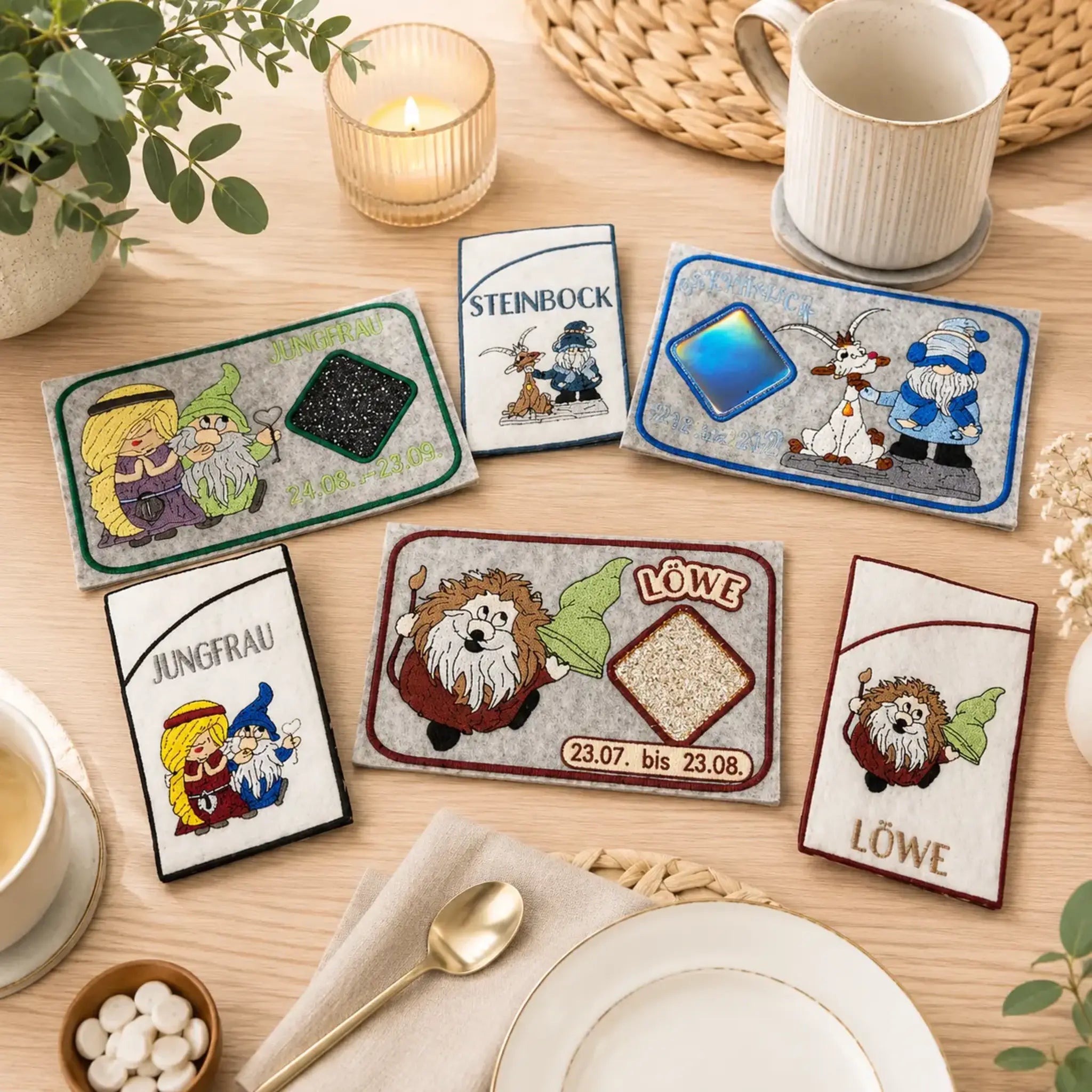 Stickdatei Wichtel Sternzeichen Paket 12 Zeichen