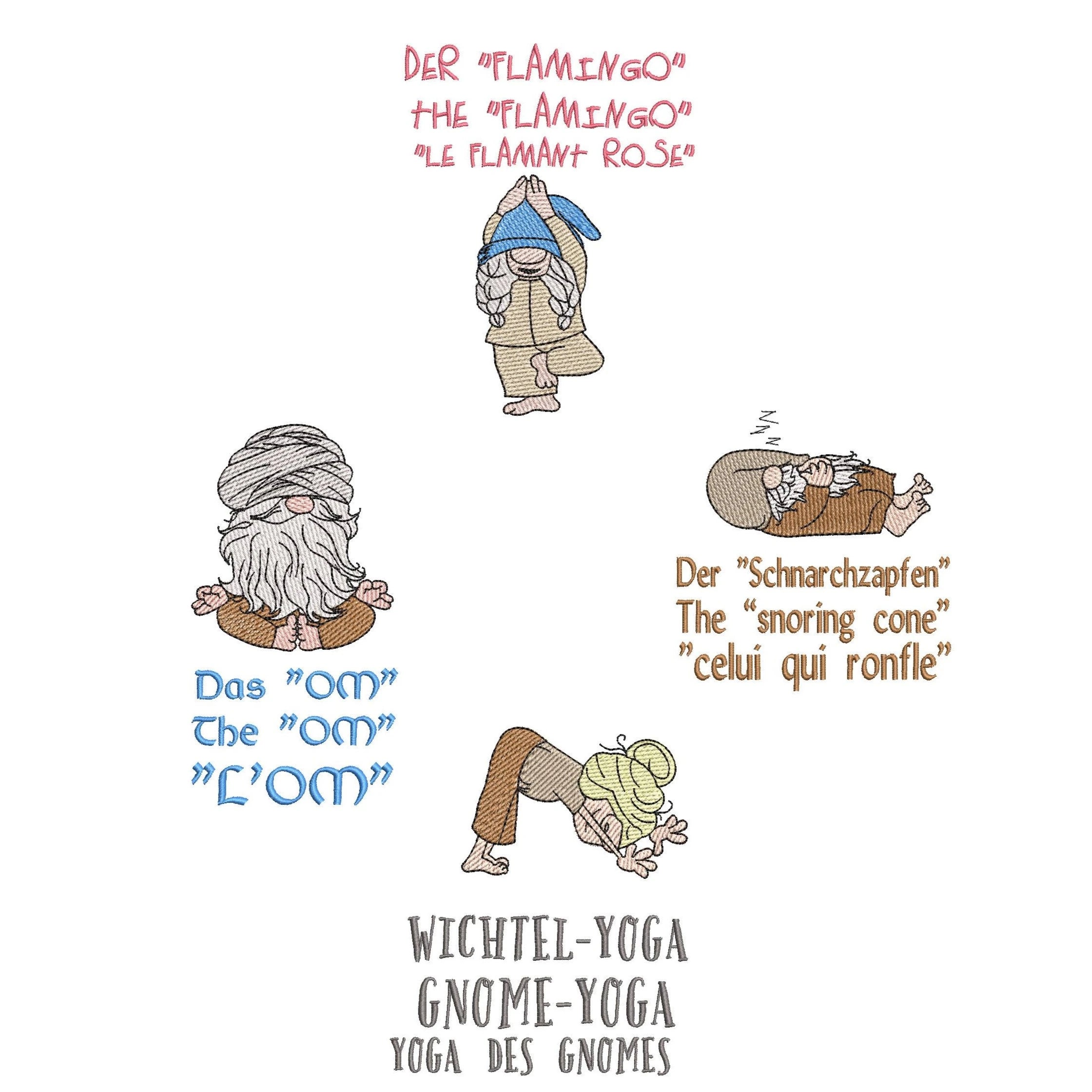 ITH Stickdatei Wichtel Yoga brav