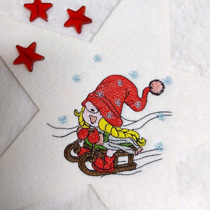 Stickdatei Wichteline Schlitten von stiXXie by lajana