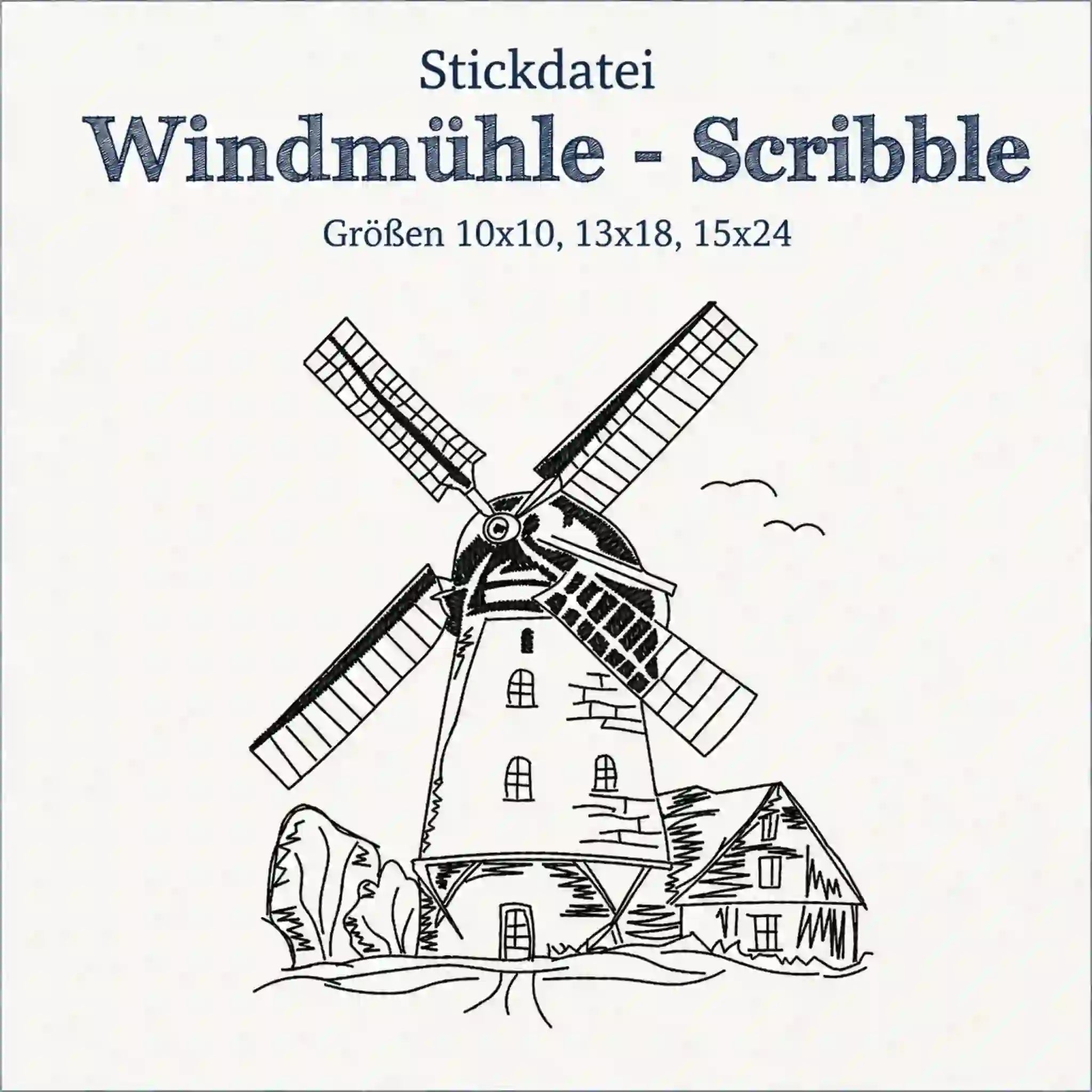 Stickdatei Windmühle