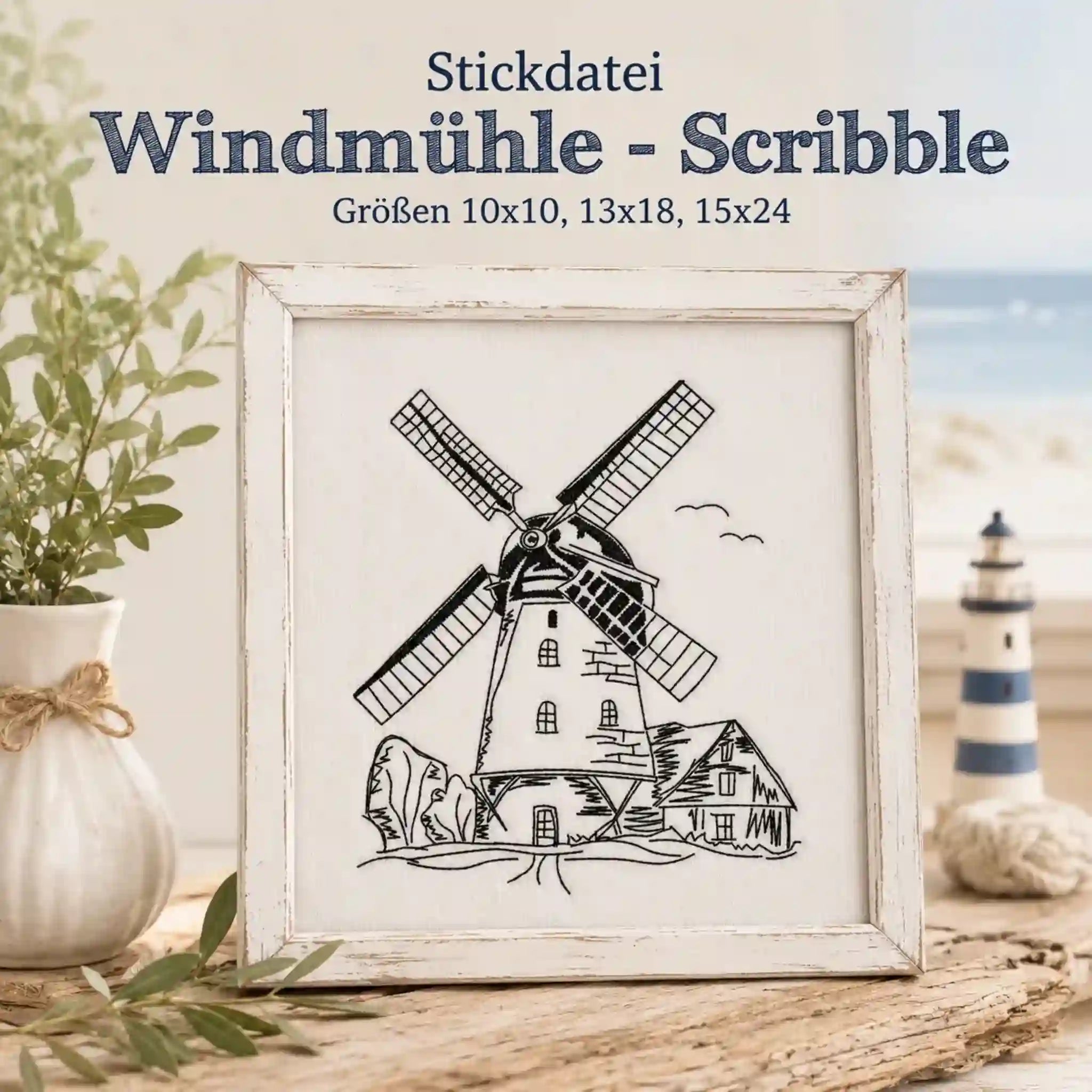Stickdatei Windmühle