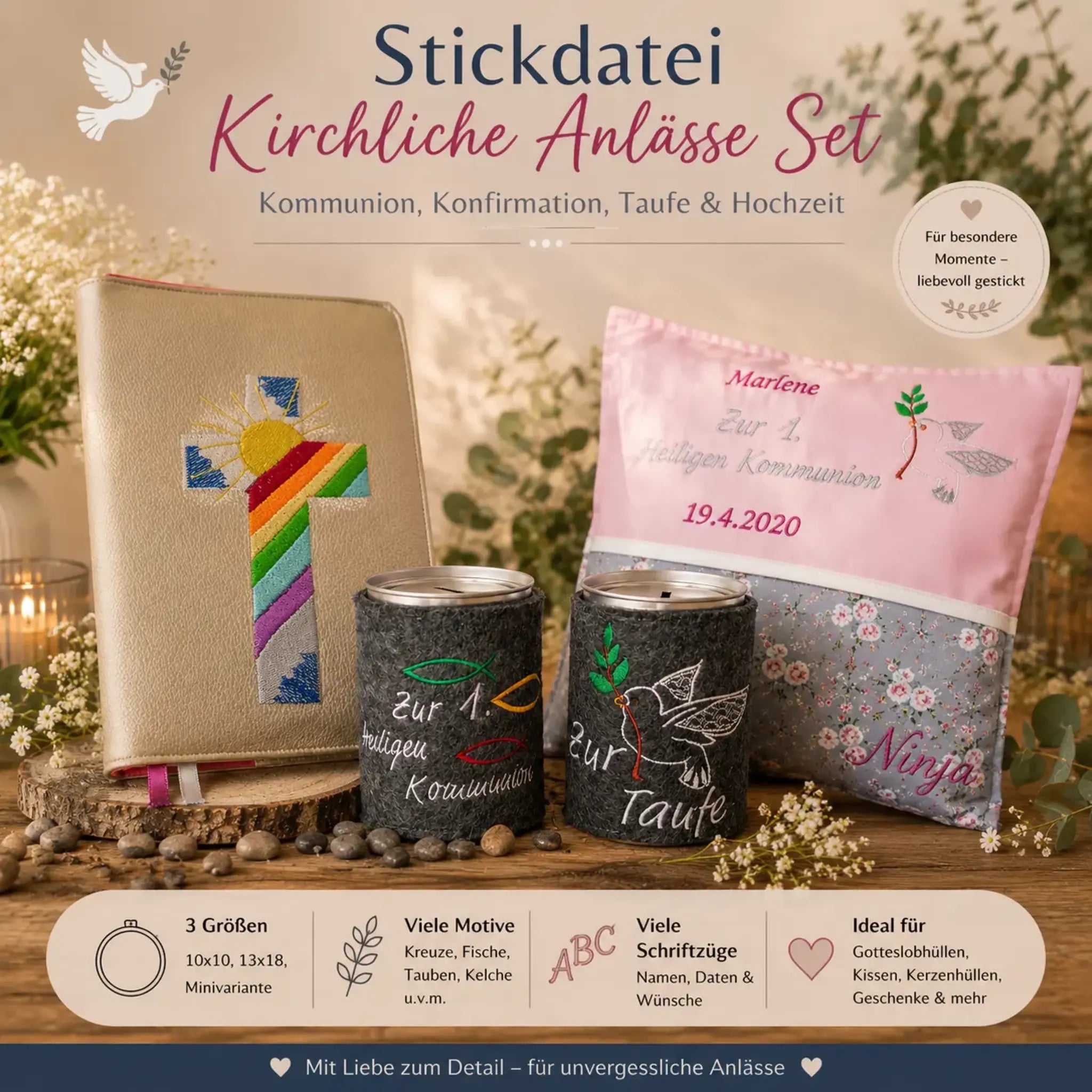 Stickdatei Kirchliche Anlässe Set