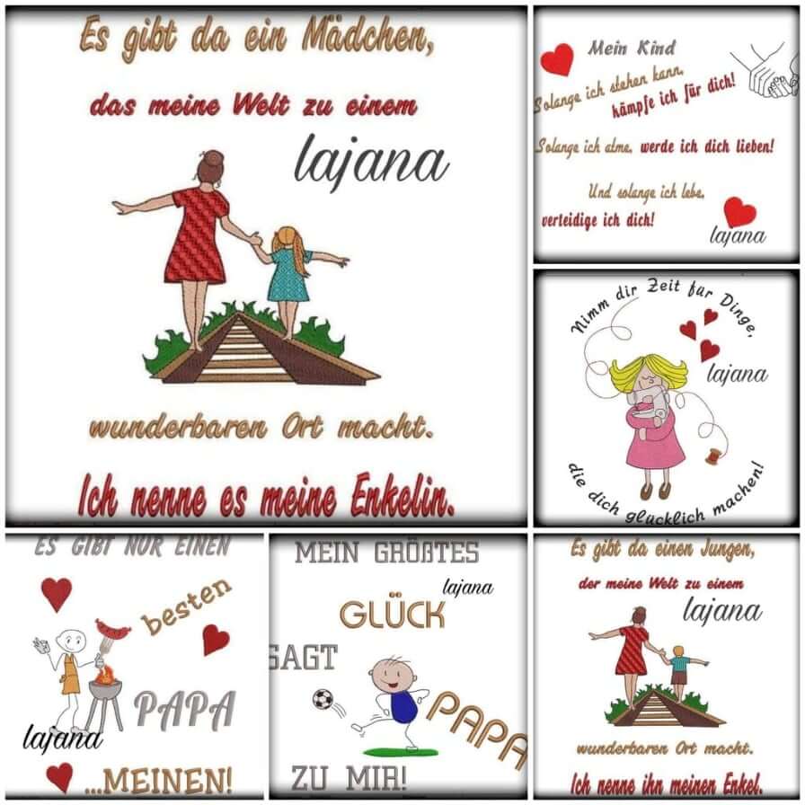 Stickdatei Sprüche Mega Set Familiensprüche von stiXXie by lajana