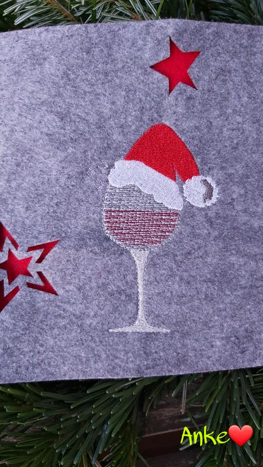 Stickdatei Weinglas - Doodle Appli von stiXXie by lajana