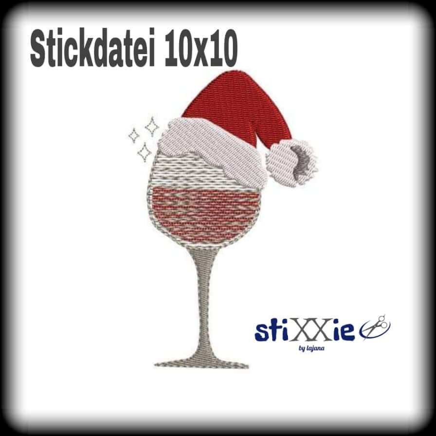 Stickdatei Weinglas - Doodle Appli von stiXXie by lajana