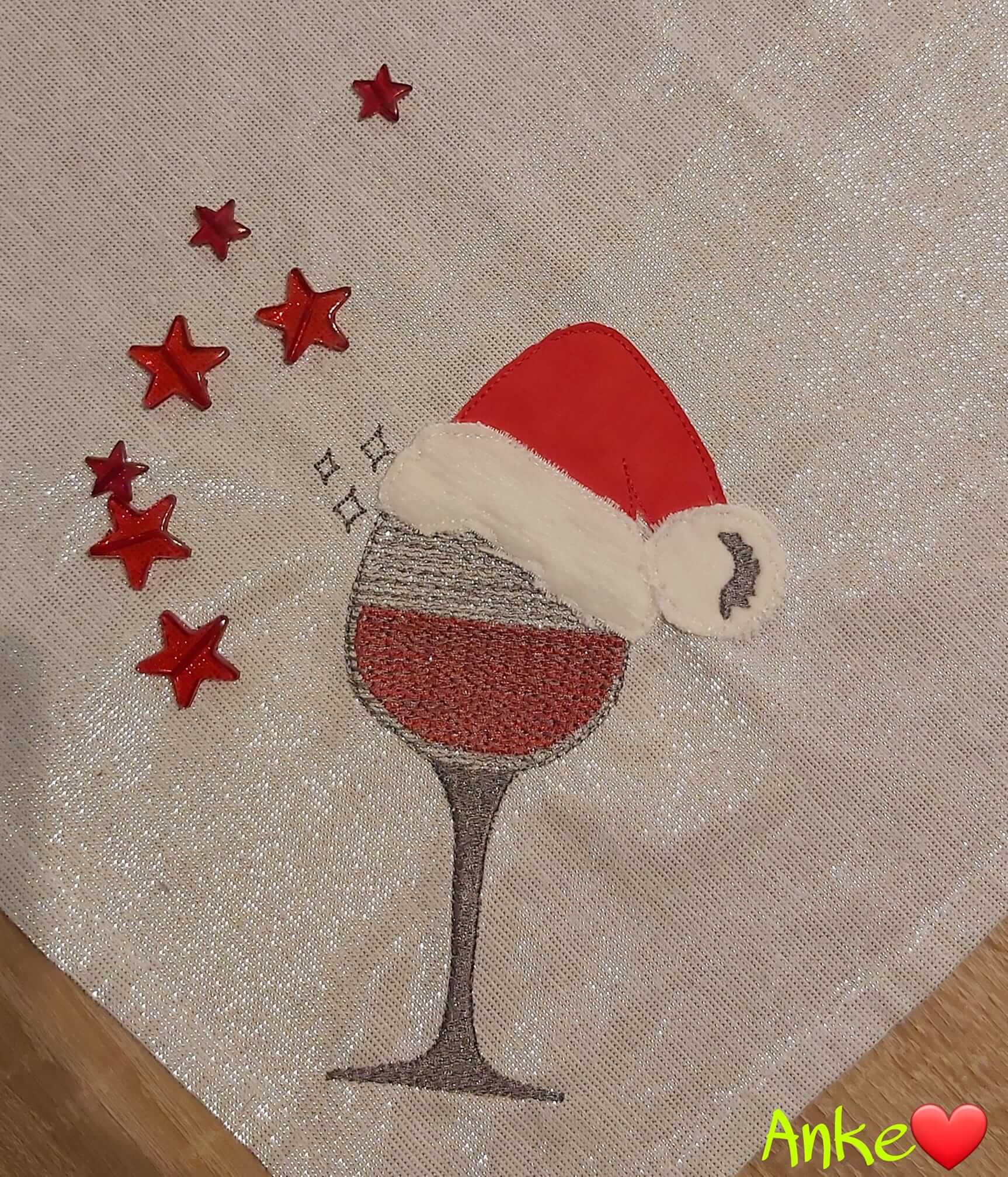 Stickdatei Weinglas - Doodle Appli von stiXXie by lajana