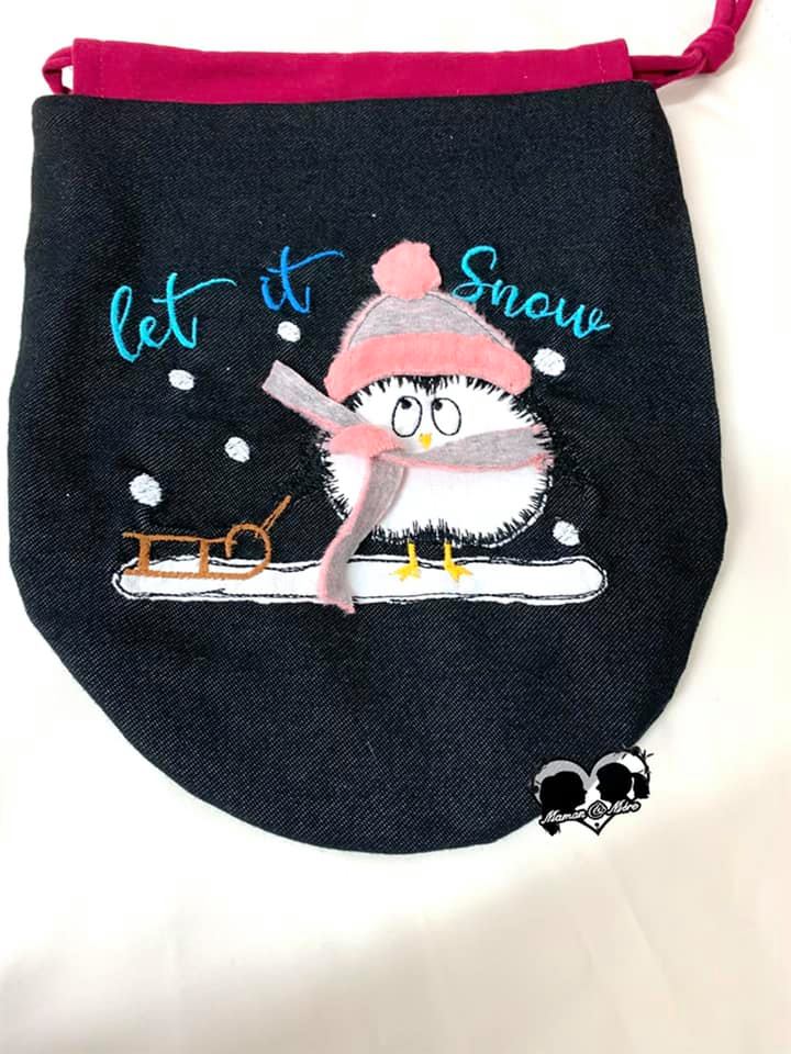 Stickdatei Pinguin Doodle Appli Pingu Winter von stiXXie by lajana