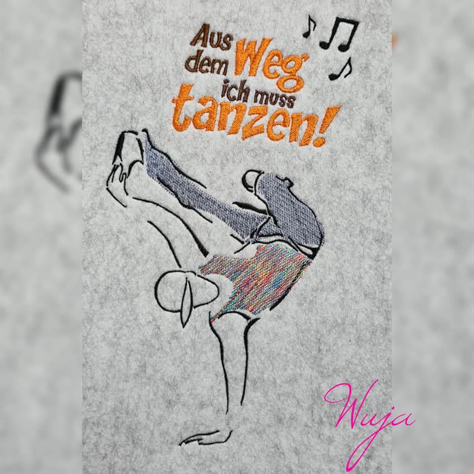 Stickdatei Tanzen mit Sprüchen von stiXXie by lajana