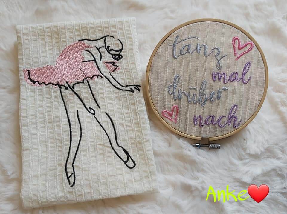 Stickdatei Tanzen mit Sprüchen von stiXXie by lajana