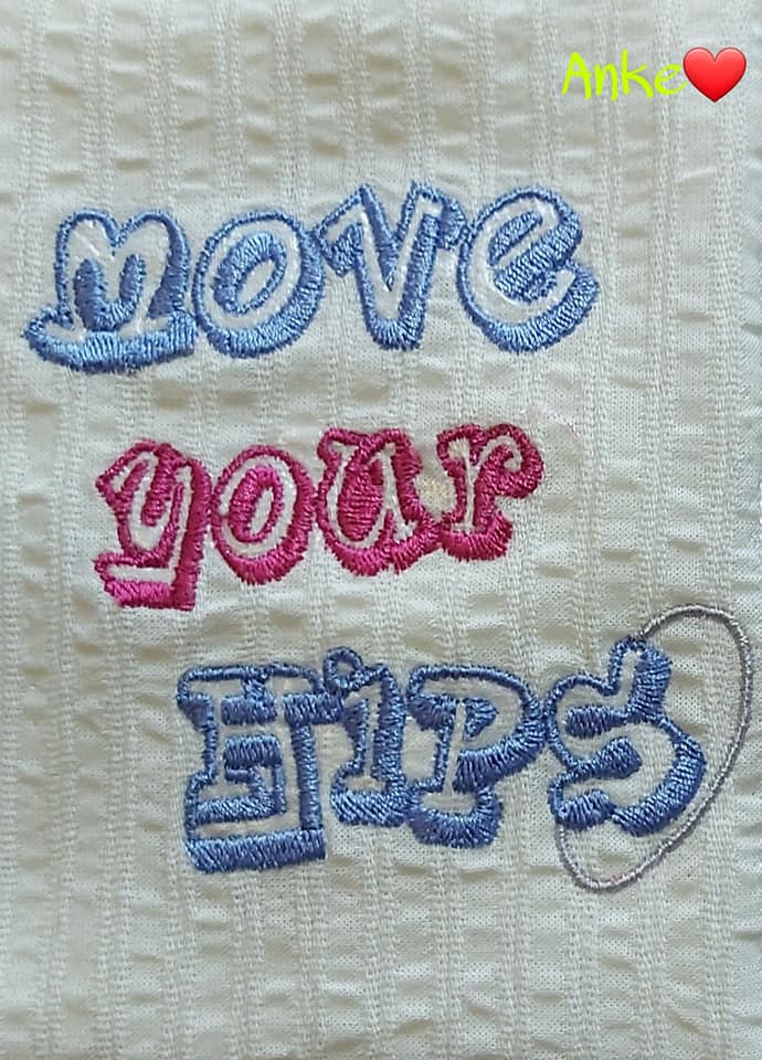 Stickdatei Tanzen mit Sprüchen von stiXXie by lajana