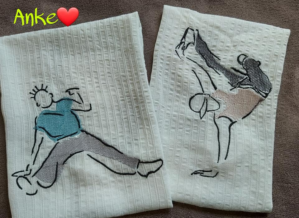 Stickdatei Tanzen mit Sprüchen von stiXXie by lajana