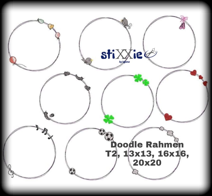 Stickdatei Doodlerahmen Set Teil 2 von stiXXie by lajana