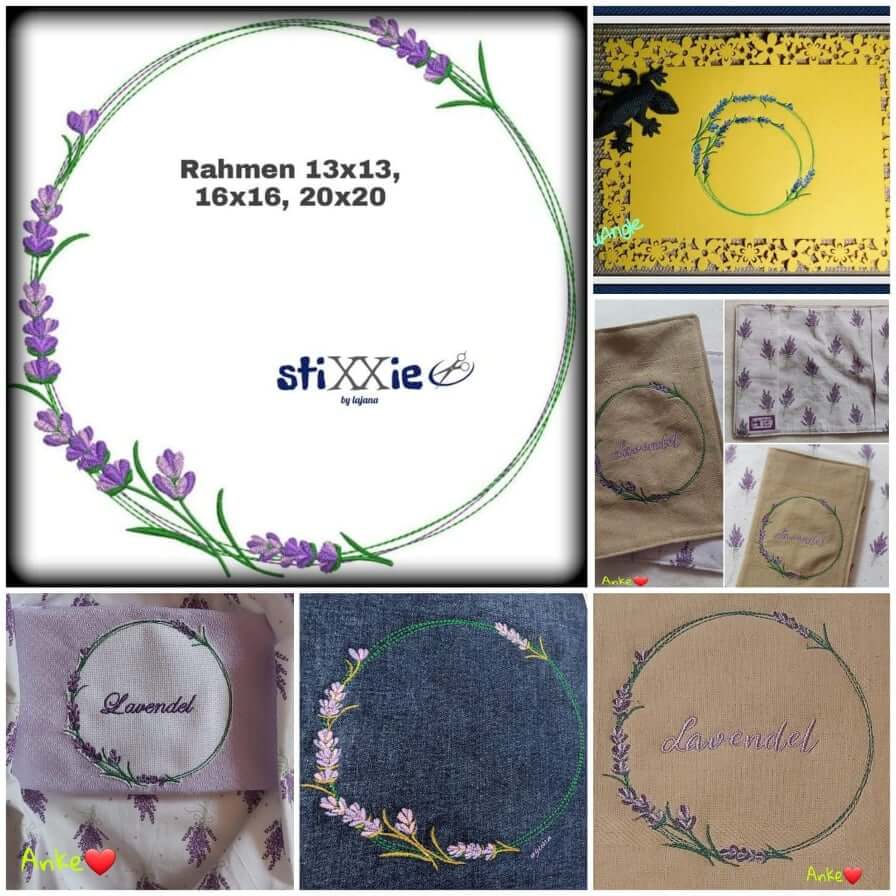Stickdatei Blumenkranz Lavendel von stiXXie by lajana