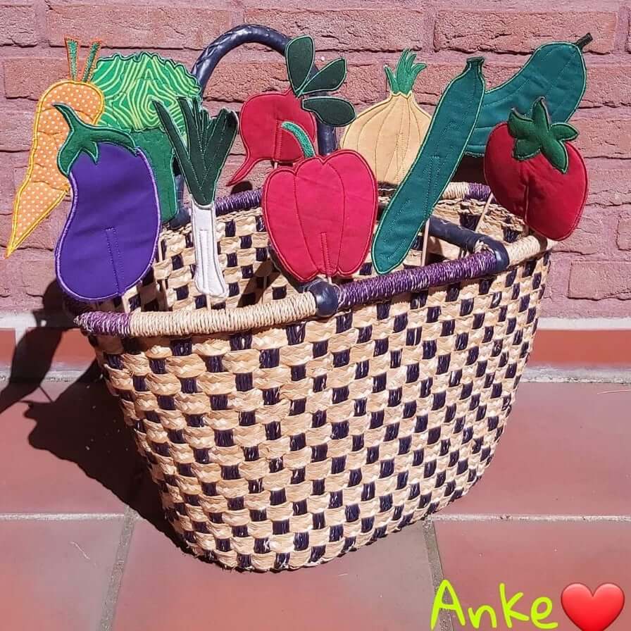 ITH Stickdatei Stabfiguren Gemüse 10-teilig von stiXXie by lajana