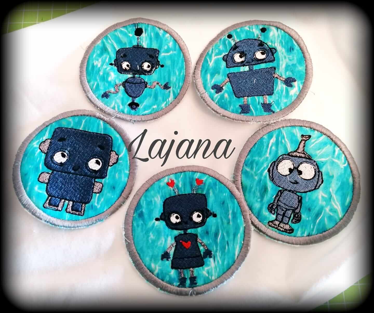 Stickdatei Roboter Robi Vollstick Minis von stiXXie by lajana