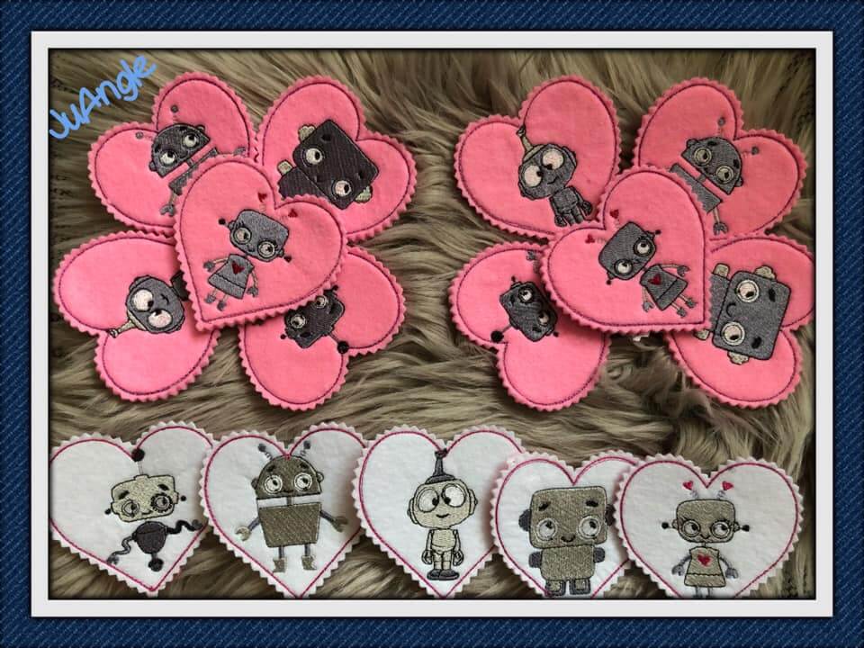 Stickdatei Roboter Robi Vollstick Minis von stiXXie by lajana