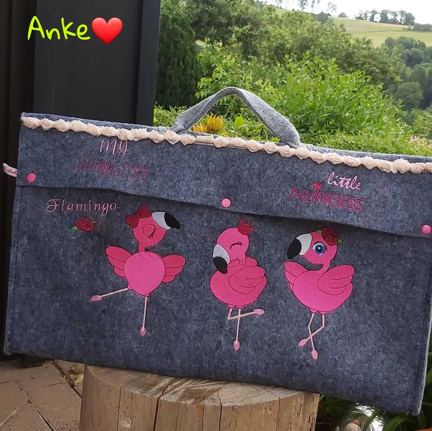 Stickdatei Flamingo Set Doodleappli von stiXXie by lajana