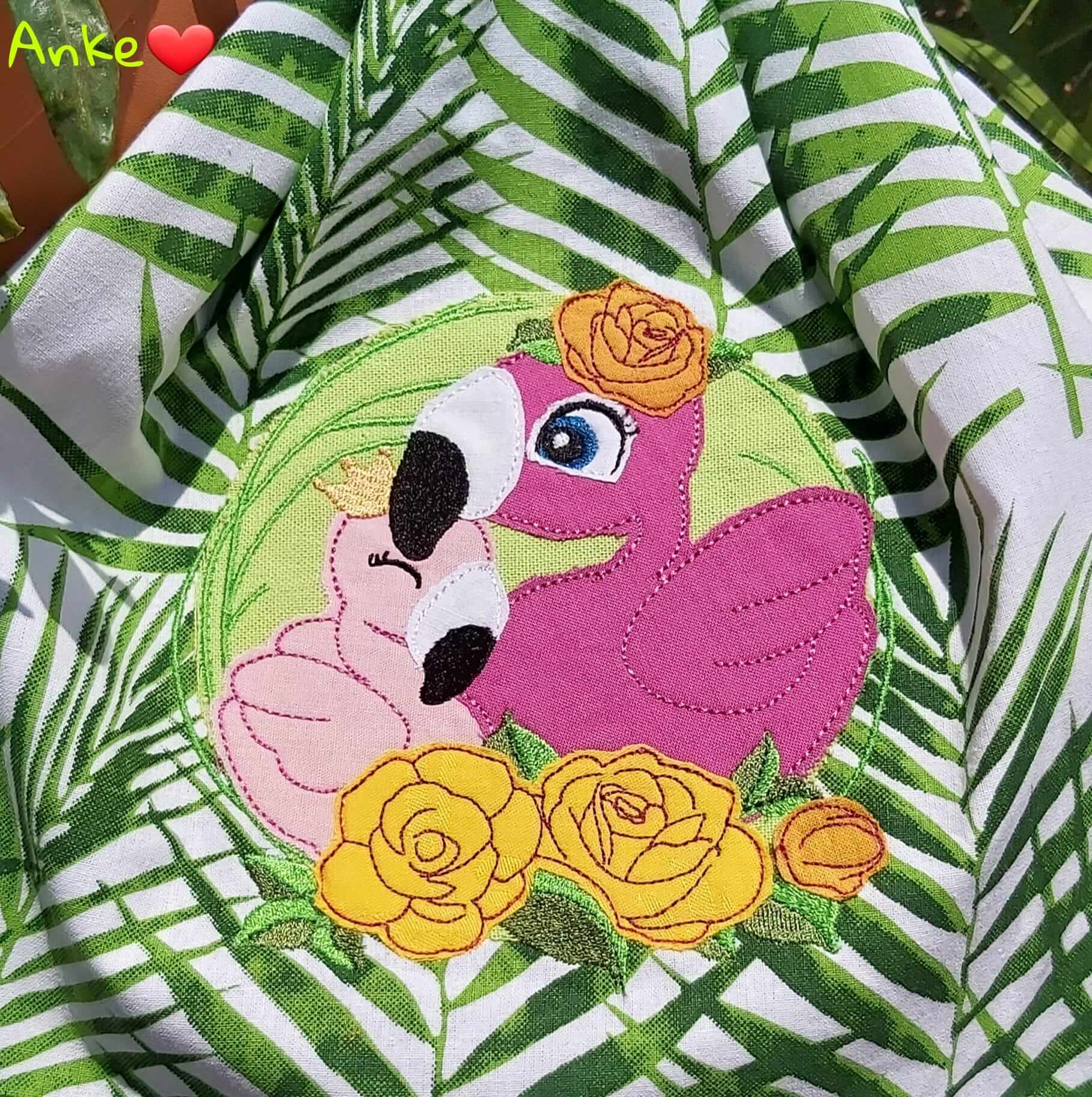 Stickdatei Flamingo Set Doodleappli von stiXXie by lajana