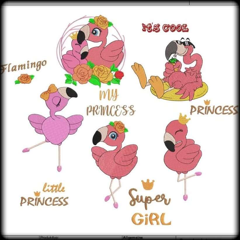 Stickdatei Flamingo Vollstick von stiXXie by lajana