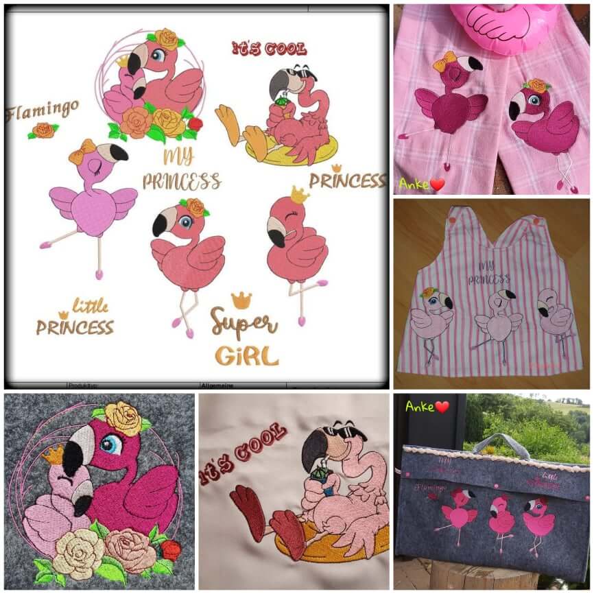 Stickdatei Flamingo Vollstick von stiXXie by lajana