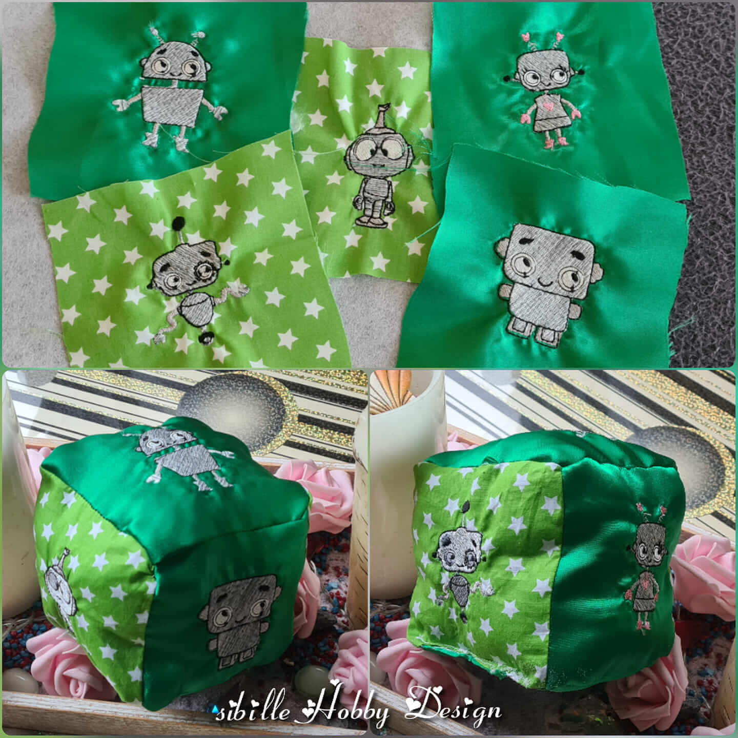 Stickdatei Roboter Robi Vollstick Minis von stiXXie by lajana